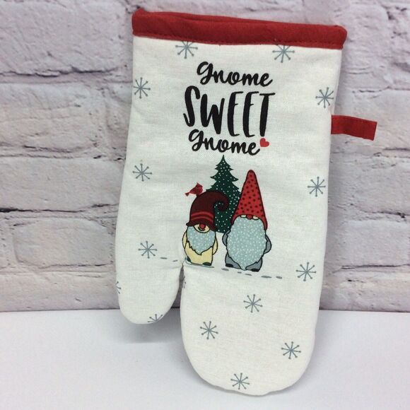 4 Pc Kitchen Set “Gnome Sweet Gnome” Christmas 2 Towels/1 Oven Mitt/1 Pot Holder - Picture 3 of 8